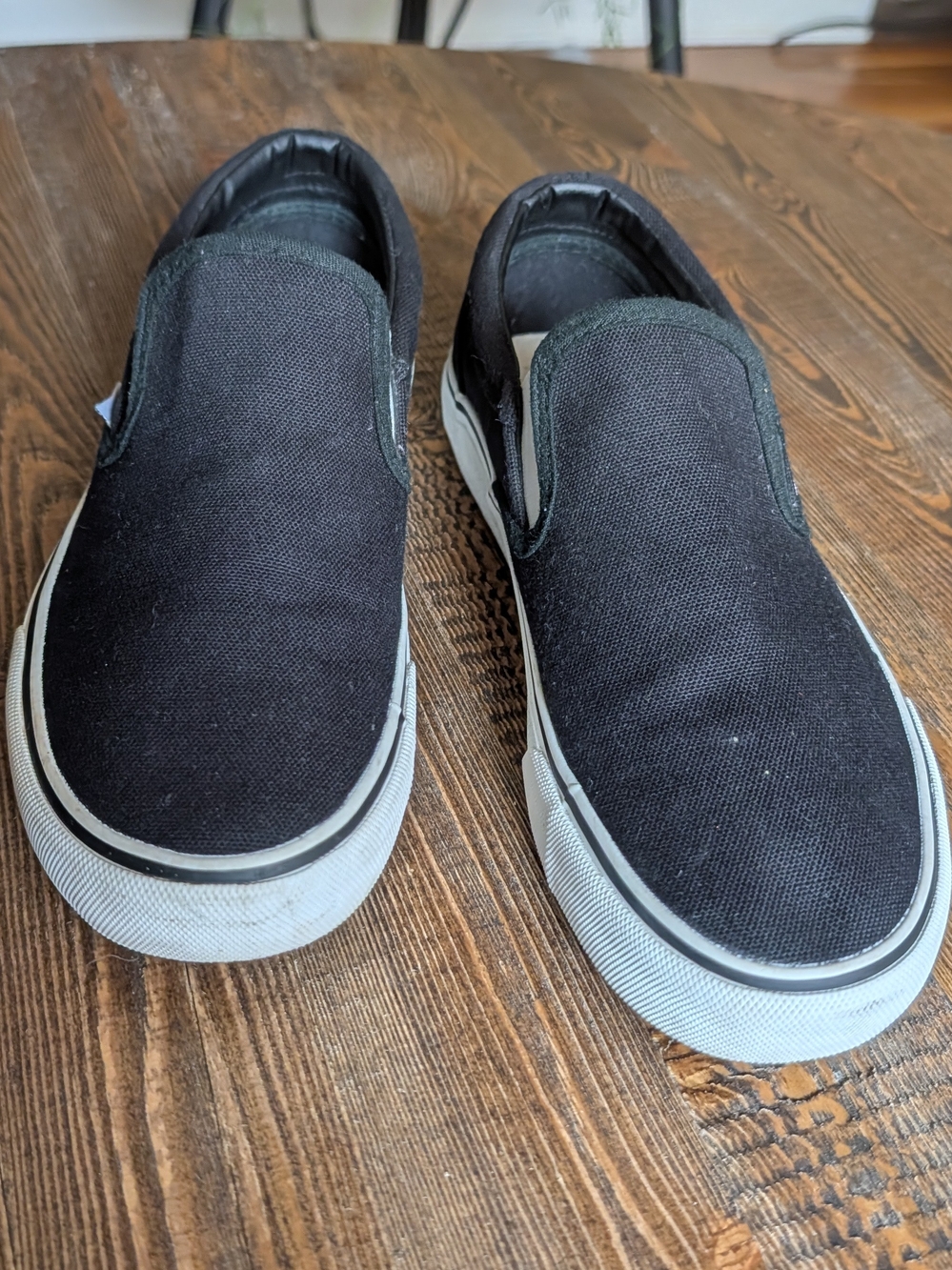 Hurley Black Slip-On Canvas Loafers with White Sole